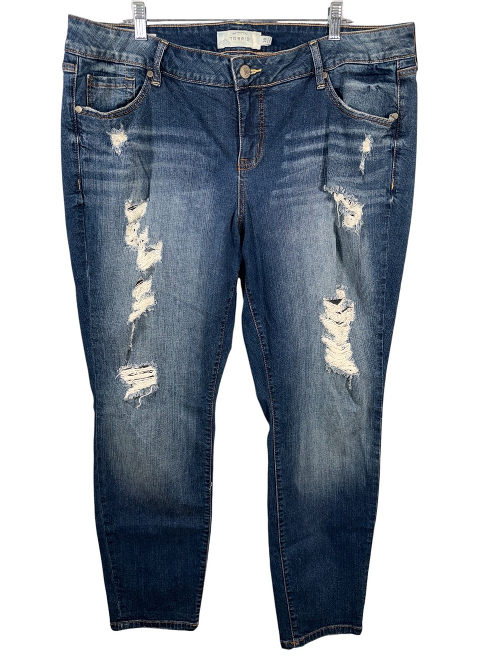 torrid Medium Wash Distressed Boyfriend Jeans